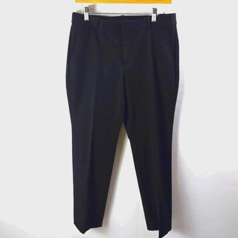 Banana Republic Womens Black Slim Fit Mid Rise Ryan Straight Leg Pants Sz 6s NWT